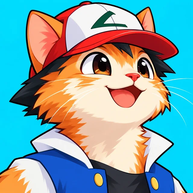 Portrait of the cat in a red and white cap